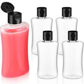 Domensi 4 Pcs 3.4 oz Travel Bottles with Flip Cap Clear Plastic Travel Size Containers Portable Leak Proof Squeeze Bottle Refillable Empty Cosmetic Containers for Liquid Shampoo Lotion
