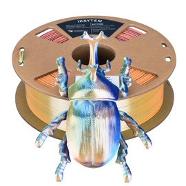 IKSYTEM Tricolor 3D Printer Filament, Super Shiny Tricolor PLA Blue Green Orange, Creating Beauty and Having Fun with 3D Printing Filament, Silk PLA Filament 1.75mm +/-0.02mm, 1kg/2.2lbs PLA Spool