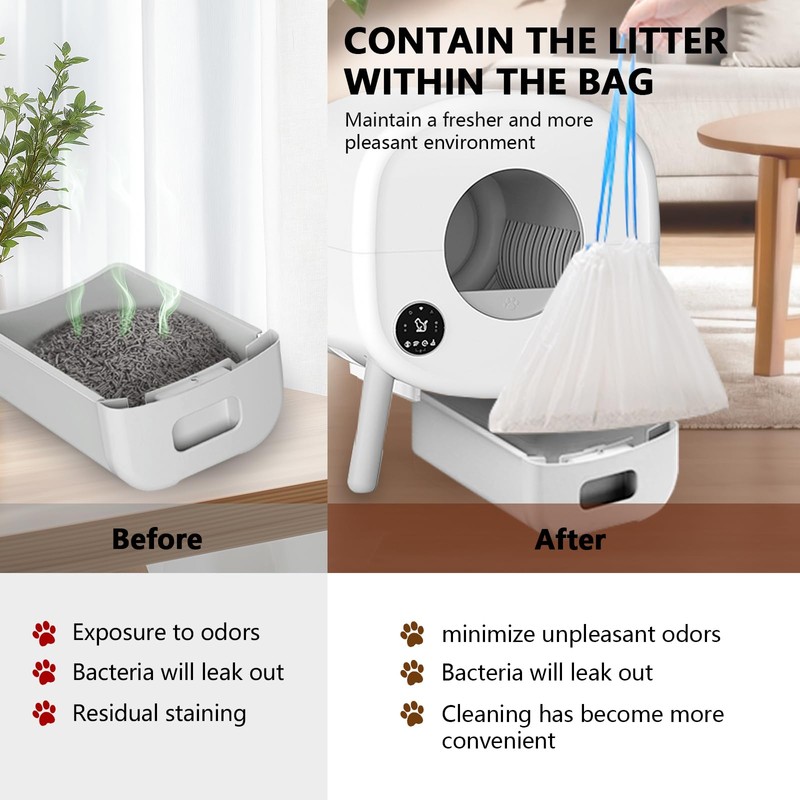 40 Count Extra Large Litter Box Liners, Cat Litter Waste