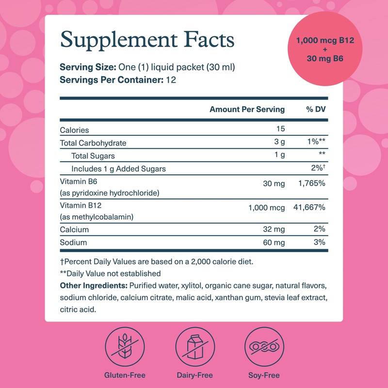 Youtheory Vitamin B12 B6, Daily Energy and Brain Support Supplement,