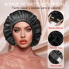 FOLAI Seidenkappe, Seidenkappe, lockiges Haar, Nachtmütze aus Satin, elastisch, lockig,