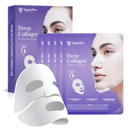 Paquete de 5 mascarillas faciales de colágeno profundo, mascarilla facial hidratante de biocolágeno para el cuidado de la piel de las mujeres,...     