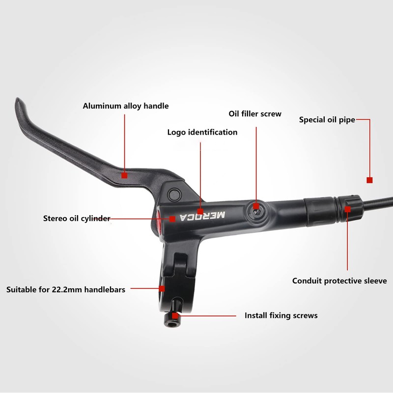 Hydraulic Disc Brake Set, Aluminium Alloy Front and Rear Caliper