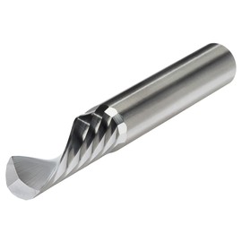 Micro 100 SFLM-050-70 Square End Mill - Downcut, 5 mm Cutter Dia, 20 mm LOC, 1 Fl, 8 mm Shank Dia, 95 mm OAL, Uncoated