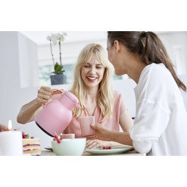 Emsa F4010300 Samba vacuum jug (1 liter, quick press closure, 12h hot, 24h cold) powder pink