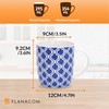 Flanacom Set of 4 Boho Coffee Cups, Large Oriental Design