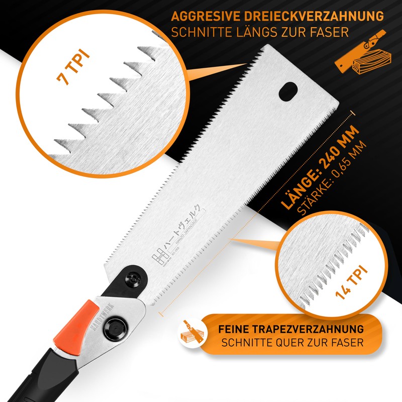 Hardtwerk Replacement saw blade for Japanese saw Hanzo - Ryoba