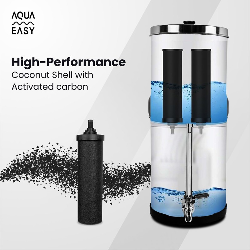 AquaEasy NSF/ANSI 372 Certified Stainless Steel Gravity Water Filter System
