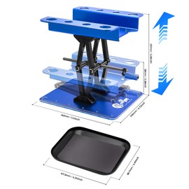 RC Car Work Stand Aluminum Repair Workstation Lift Lower with Screw Tray for Traxxas TRX4 Axial Arrma Redcat Losi 1/8 1/10 1/12 1/14 1/16 1/18 1/24 RC Car Tool Set (Blue)