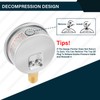 MEASUREMAN 2-1/2" dial, 1/4" NPT Lower, Glycerin Filled, Stainless Steel