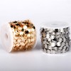 16.5FT Gold Sequin Chain Roll, 6mm Silver Plated Brass Sparky