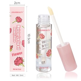 JOSURBEAUTY Hydrating Lip oil for women - clear lip gloss oil, Plumping Lip Oil for Dry Lip and Lip Care, Non-Sticky Long Lasting Lip Oil Gloss, Shiny and Moisturizing Transparent Lip Oil Gloss