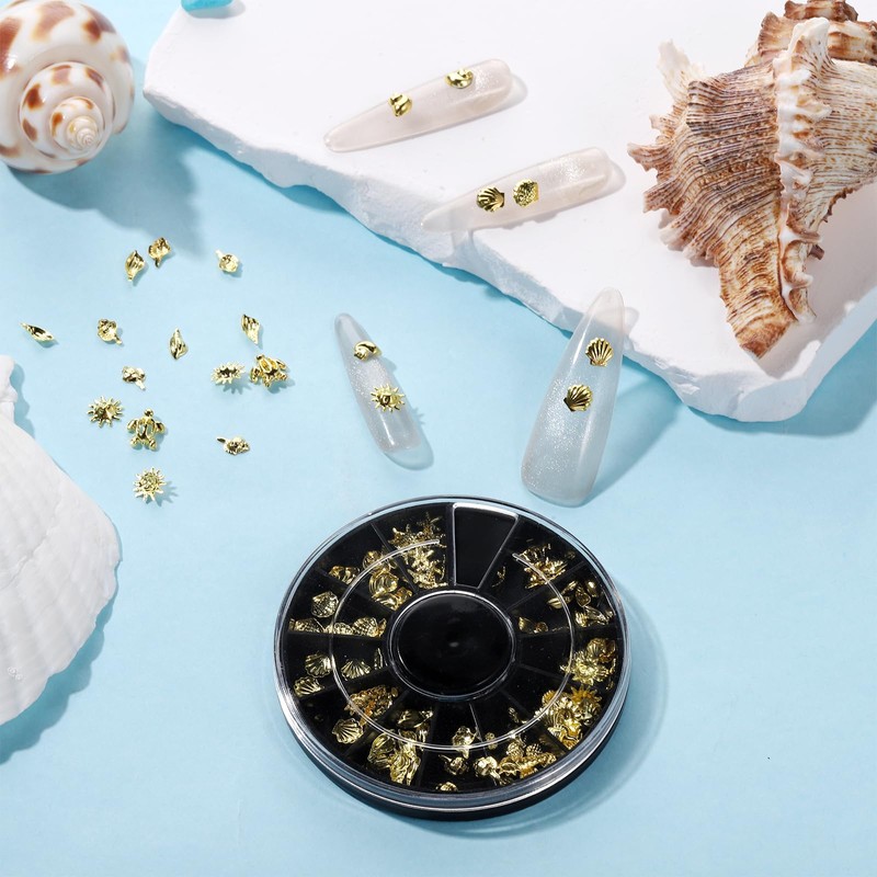 Ocean Nail Stickers 3D Gems Decals with 2 Storage Boxes