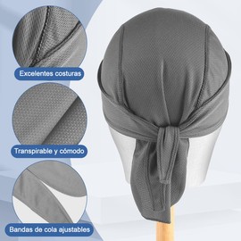4 Piezas durag para hombre,Paliacates Para Hombre,bandanas deportivas Hombre,Transpirables de Secado Rápido, para Ciclismo, Andar en Motocicleta, Correr, u Otros Deportes al Aire libre(One Size)