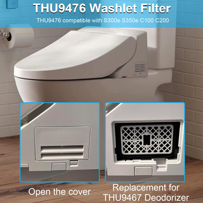 TOTO-Washlet Deodorizer Filter, THU9476 Deodorizing Cartridge Air Filter Compatible with