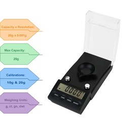 American Weigh Scales Gemini Series Precision Digital Milligram Scale, Black, 20 G x 0.001 (GPR-20)