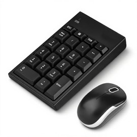 Combo de Teclado Numérico Inalámbrico y Mouse, Ratón Óptico 1200DPI, 22 Teclas Mini 2,4 GHz Computadora Portátil Teclado, con Nano Receptor USB, para Laptop, PC, Escritorio, Notebook