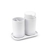 Brabantia Renew Collection Plastic Bathroom Set, White, Set of 3