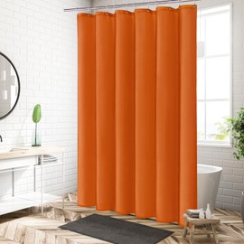 MitoVilla Extra Long Shower Curtain Liner - 72 x 84 Inches, Burnt Orange Shower Liner Fabric, Waterproof Bath Curtain Liner Polyester Soft Lightweight, Washable