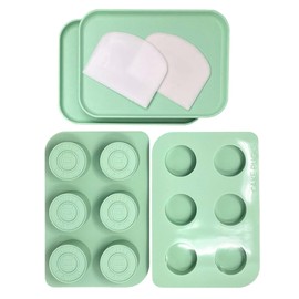 Benty Cakes – The Original CakePuck Bonus Bundle Set – Better than a Cake Pop! Make Chocolate Covered Desserts – BPA Free Silicone – Includes 1 Mold Set, 2 Trays and 2 Scrapers – Green