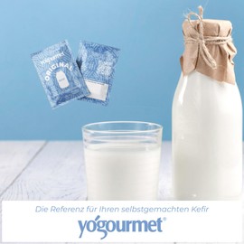 Yogourmet - Starter Culture Kefir (6 Bags = 6 Litres) - Make Milk Kefir at Home - Natural, Gluten Free, Kosher, Halal