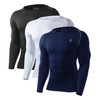 Runhit 3 Pack Compression Shirts for Men Long Sleeve UPF