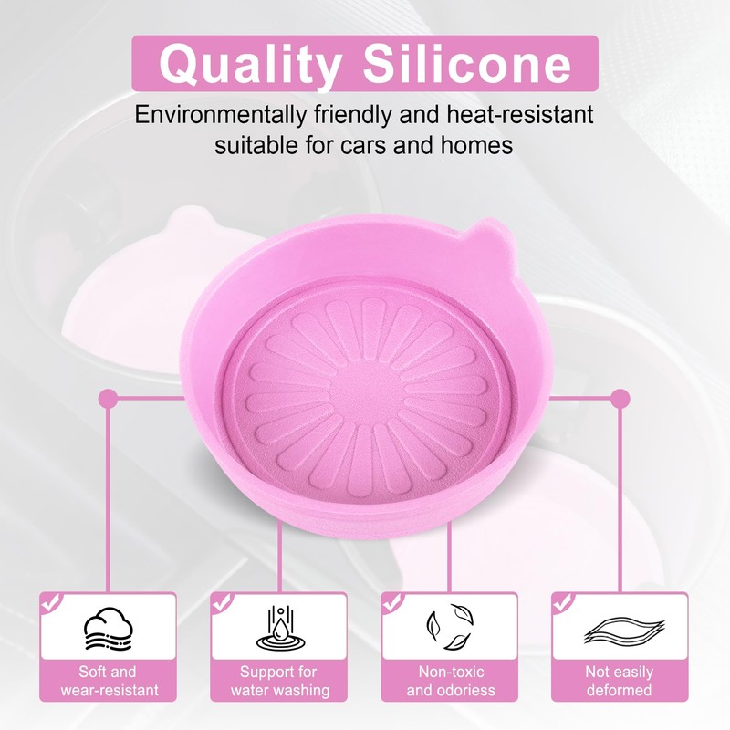 SINGARO Car Cup Holder, 4-Pack Silicone Car Coasters, Universal Non-Slip