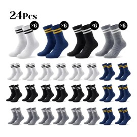 24pcs Calcetines Para Hombre Mujer Correr Atleticos Largas