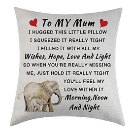 Tihnvk Cushion Cover Gifts For Mom From Daughter Son Birthday For Mom Pillow Cover Pillow Cases Cushion Cover Hug Pillow Cover To Mum Decorative Home Gifts