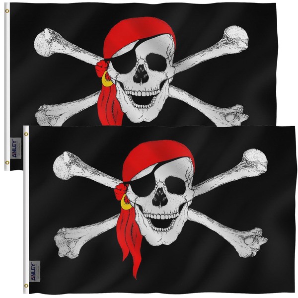 ANLEY Pack de 2 Fly Breeze Bandera Jolly Roger de