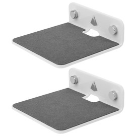 TXEsign 2-Pack 4.25" Acrylic Small Floating Shelves - Speaker Mount, Webcam, Cell Phones, Display Shelf (White, Small)