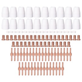 110 Pcs Plasma Torch Accessory Set Porcelain Nozzle Cups Extended Electrodes and Nozzles Gas Diffusers Plasma Cutter Kit