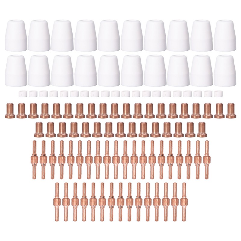 110 Pcs Plasma Torch Accessory Set Porcelain Nozzle Cups Extended