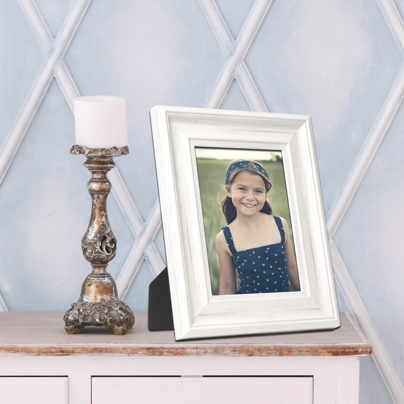 Lawrence Frames Marlow Elegant Picture Frame, 4x6, White