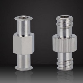 10Pcs Coupler Luer Syringe Connector Metal Double Joints Luer Lock Adapter Coupler for Pneumatic Parts