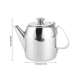 Belissy, 0.5 L Stainless Steel Teapot - Coffee Pot Teapot Stainless Steel Kettle Cold Water Jug Short Spout for Restaurants, Conference Rooms, Living Room, (20 oz)