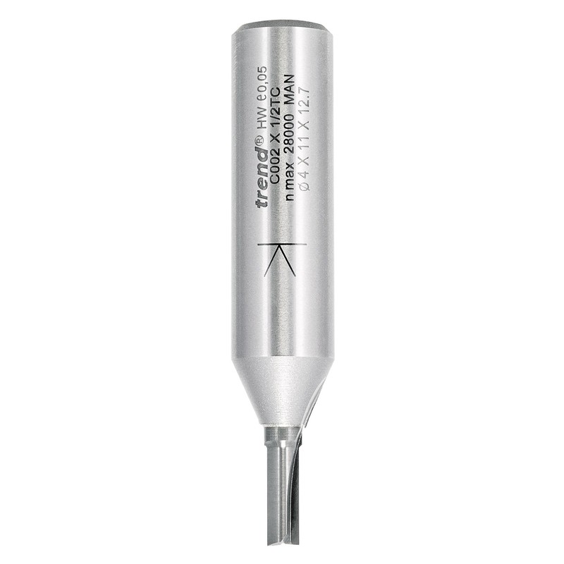 Trend CraftPro Straight Two Flute Router Cutter Bit, 1/2 Inch