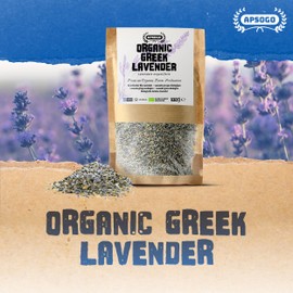 Apsogo Lavender - Dried Organic Lavender from Greece - Premium Quality & Fragrant Aroma, Perfect for Herbal Teas or Unique Culinary Blends (100g)