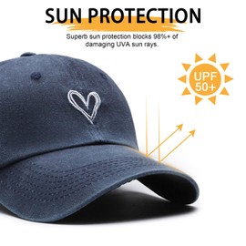 TAGVO Baseball Cap Unisex - Foldable Adjustable Fit Baseball Cap, Classic Washed Baseball Cap with Umbrella Embroidery, Sports Cap Sun Protection Baseball Cap Made of 100% Cotton for Men and Women, 01