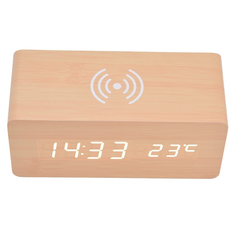 Clock Radios For Bedroom, Digital Alarm Clock with Wireless Charging