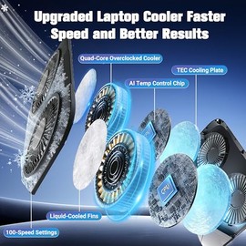 Almohadilla de refrigeración para laptop TEC de doble núcleo con ventiladores silenciosos y silenciosos, soporte de refrigeración ajustable de 5 altur