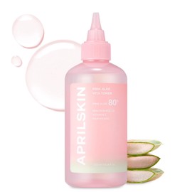 APRILSKIN APRILSKIN Pink Aloe Vita Toner | Calms and Soothes Redness, Smoothens, and Controls Excess Sebum | 80% Pink Aloe Vera Water | Hydrating, Non-Sticky | Clean & Vegan Korean Skin Care (8.45 fl.oz)