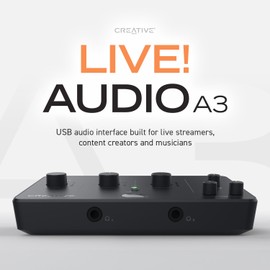 CREATIVE Live! Audio A3 USB Audio Interface with High Resolution Recording and Playback up to 24 Bit 96 kHz with Latency-Free Direct Monitoring