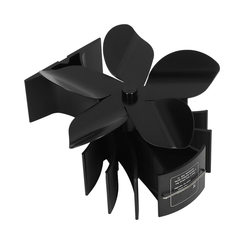 Stove Fan Heat Powered Low Noise Aluminium Alloy 5 Blade
