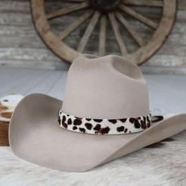 Willow Lane Hat Co. Leopard Print Leather Hat Band for Cowboy Hats - Amelia