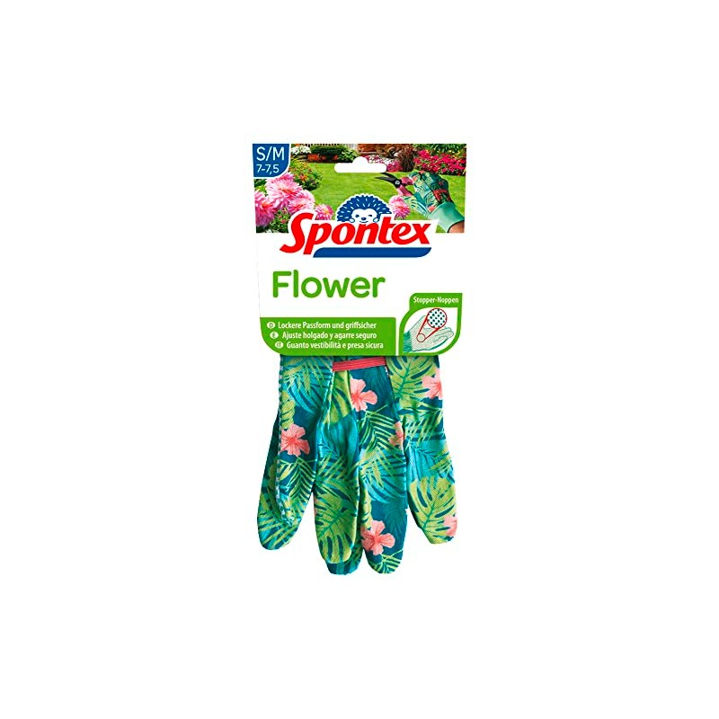 Spontex Flower Floral Gardening Gloves Ideal for Light Gardening with