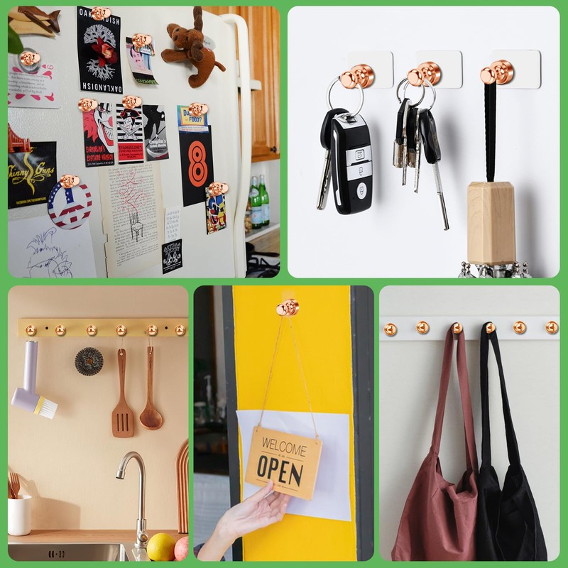 20 Pack Refrigerator Magnets Rose Gold Strong Whiteboard Magnets Small