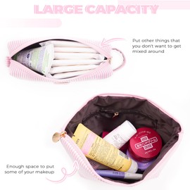 Btffitting Regalos con monograma para mujer: neceser para adolescentes, bonito set de maquillaje con inicial, neceser moderno para sobrina, hermana, amiga, regalo de cumpleaños para hija (rosa, J)