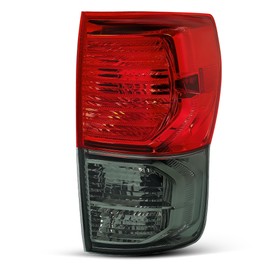 KUAFU RH Tail Light Halogen Compatible with 2010-2013 Toyota Tundra Taillights Brake Lamps Replacement for TO2800165 Red Lens Smoke Lens Chrome Housing Right