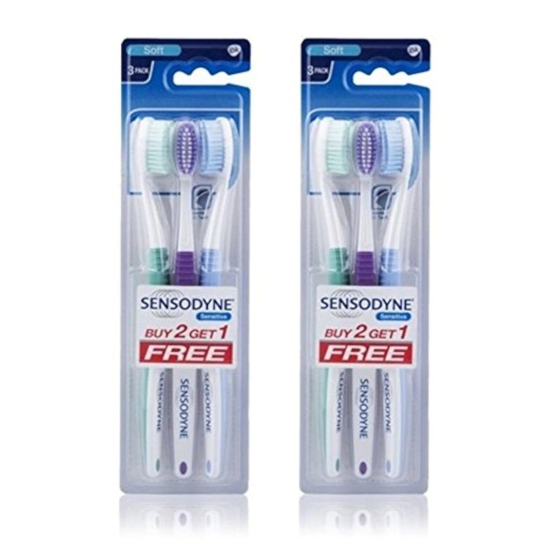 Sensodyne Sensitive Toothbrush Soft Sensitive Teeth, 3 Count (Pack of